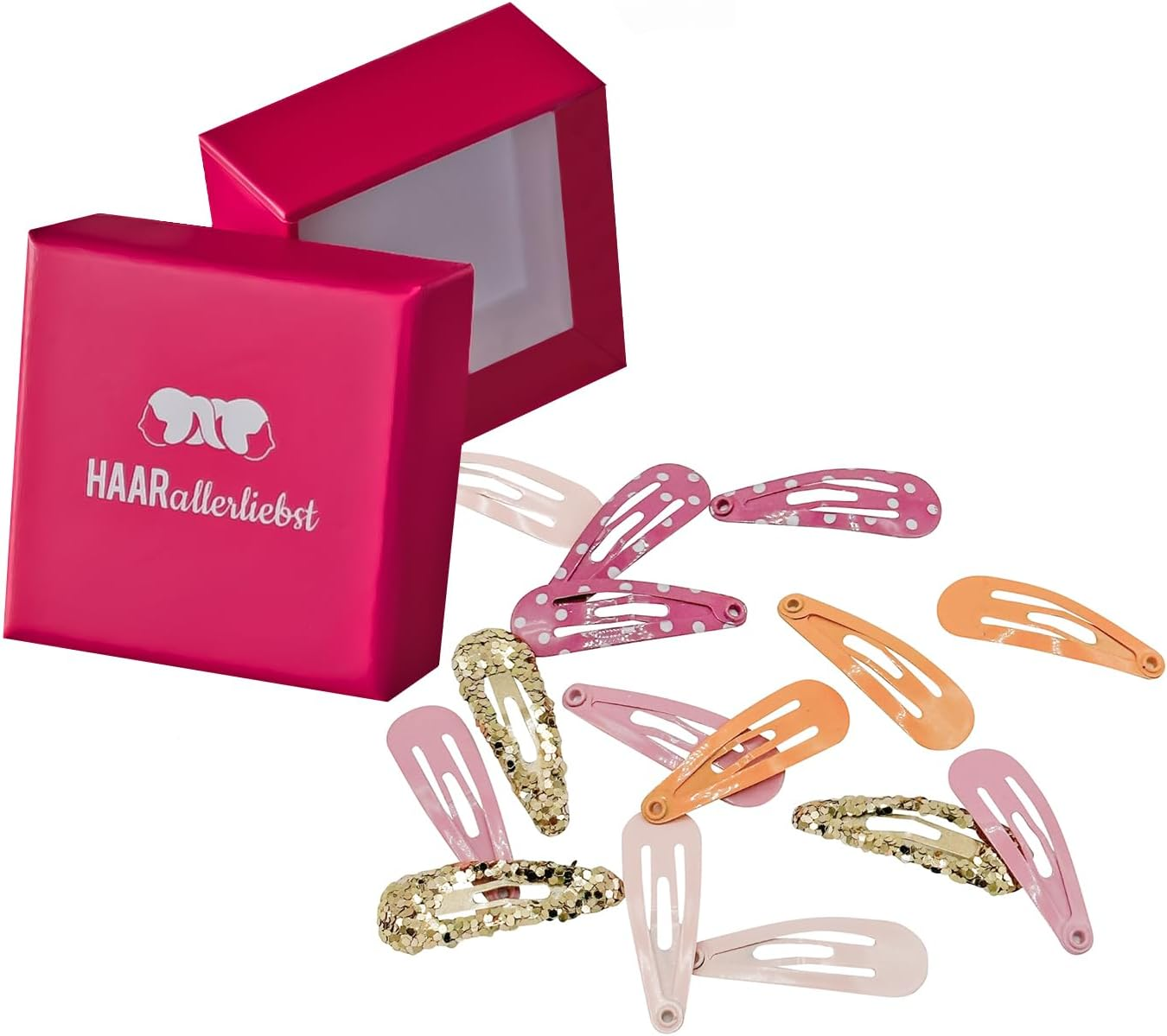 Pack of 20 Haarallerliebst&reg; Hair Clips Baby Girl Hair Clips (3 Cm) Small Colourful Mini Baby Hair Clips, Children'S Jewellery Hair Clip Hair Accessories Snap Hair Clips Glitter for Children and Women