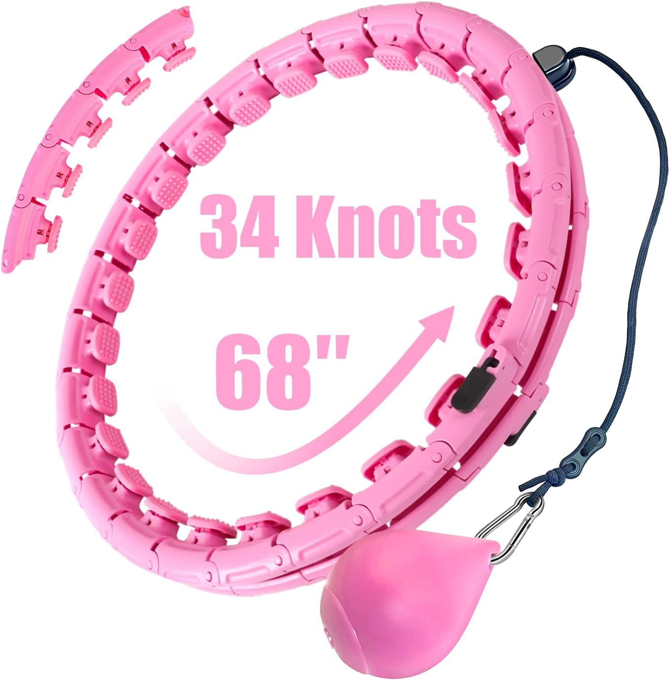 Ourstarry 24 Knots Weighted Hula Hoop plus Size, Smart Waist Hoola Hoops for Adults Fitness image number 4