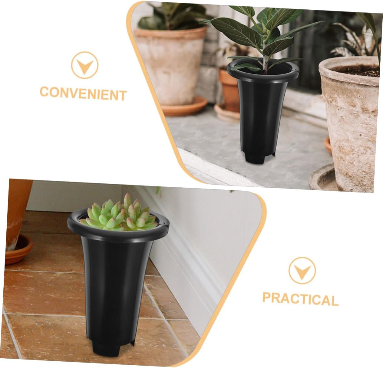 10Pcs Large Pots Set Extra Tall Breathable Plastic Drainage Suitable for Indoor and Outdoor Gardening 159Mm Top Diameter X 249Mm Height image number 5