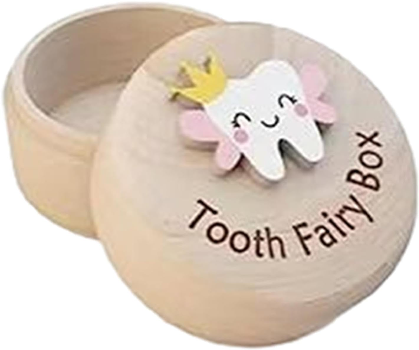 Baby Tooth Box - Cute Carved Wooden Box, Tooth Keepsake Box for Baby Teeth, Carved Box for Lost Teeth, Cute Wooden Tooth Storage Organizer, Baby Tooth Container for Kids | Fairy Gift, Baby