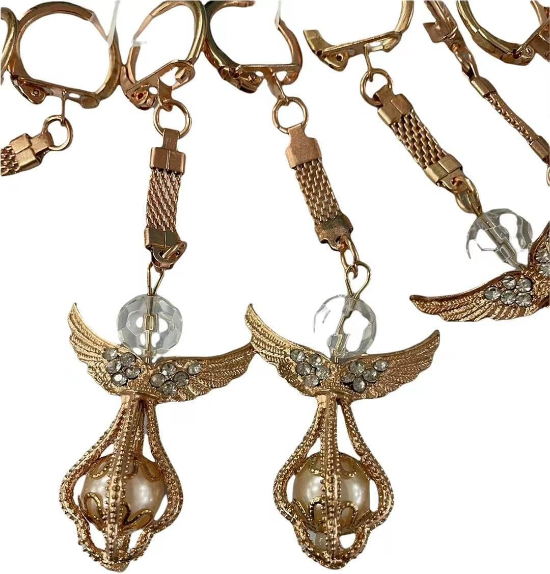 CLGIFT Set of 12 X Rhinestone Angel Keychains Favors Baptism First Communion Favor Recuerditos Christening Bautizo Favors/Religious Gift Favor (Angel Keychains)