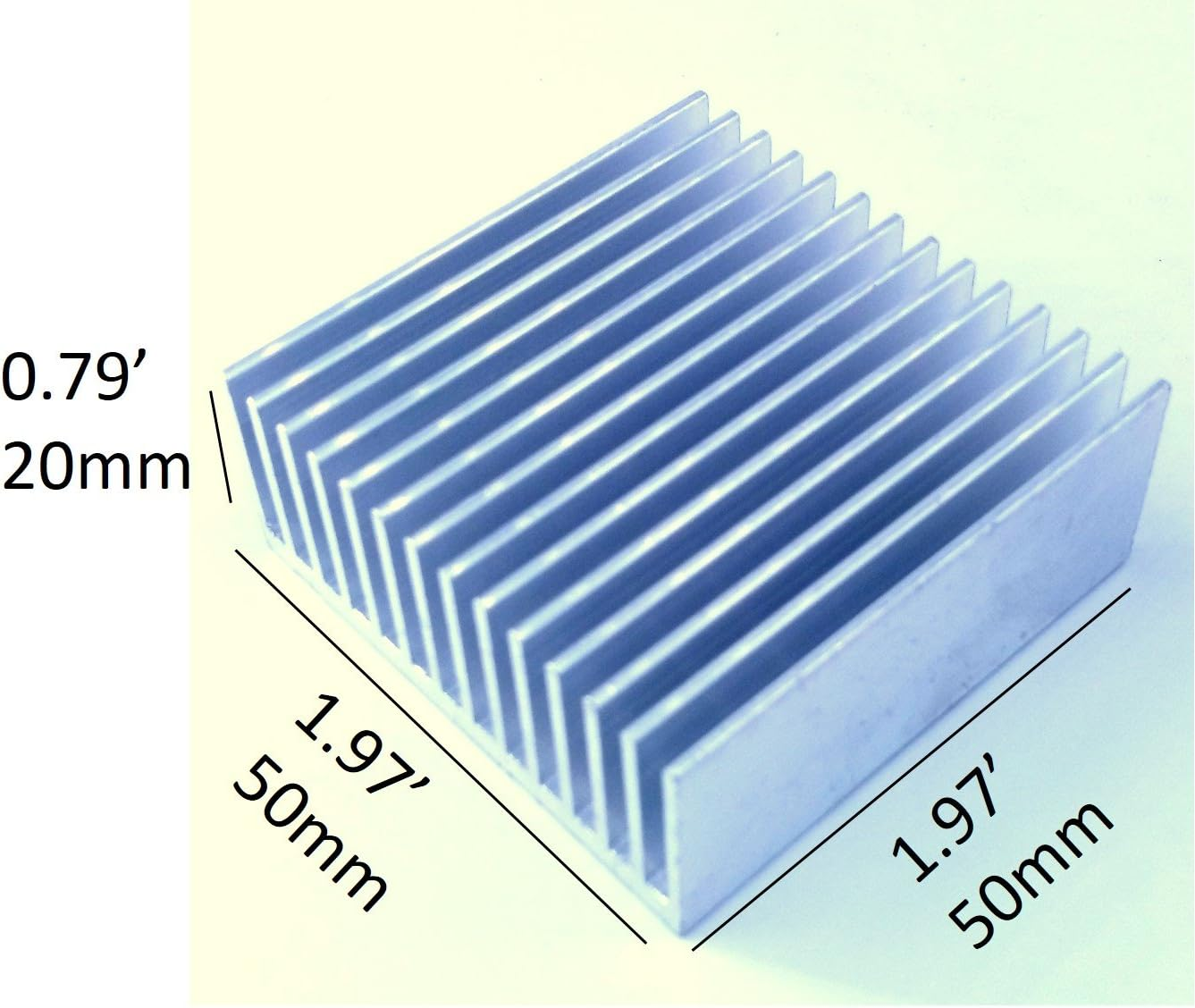 Easycargo 4Pcs 50Mm Aluminum Heatsink 50Mm X 50Mm X 20Mm, Cooler Cooling Heat Sink (50Mmx50Mmx20Mm) image number 1