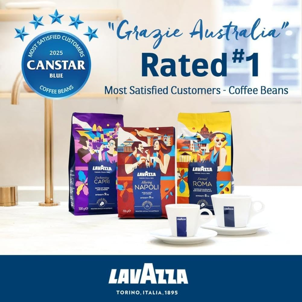 Lavazza, Qualit&agrave; Rossa, 1 Kg, Coffee Beans, Ideal for Espresso Coffee Machines, with Aromatic Notes of Chocolate and Dried Fruit, Arabica and Robusta, Intensity 5/10, Medium Roasting image number 2