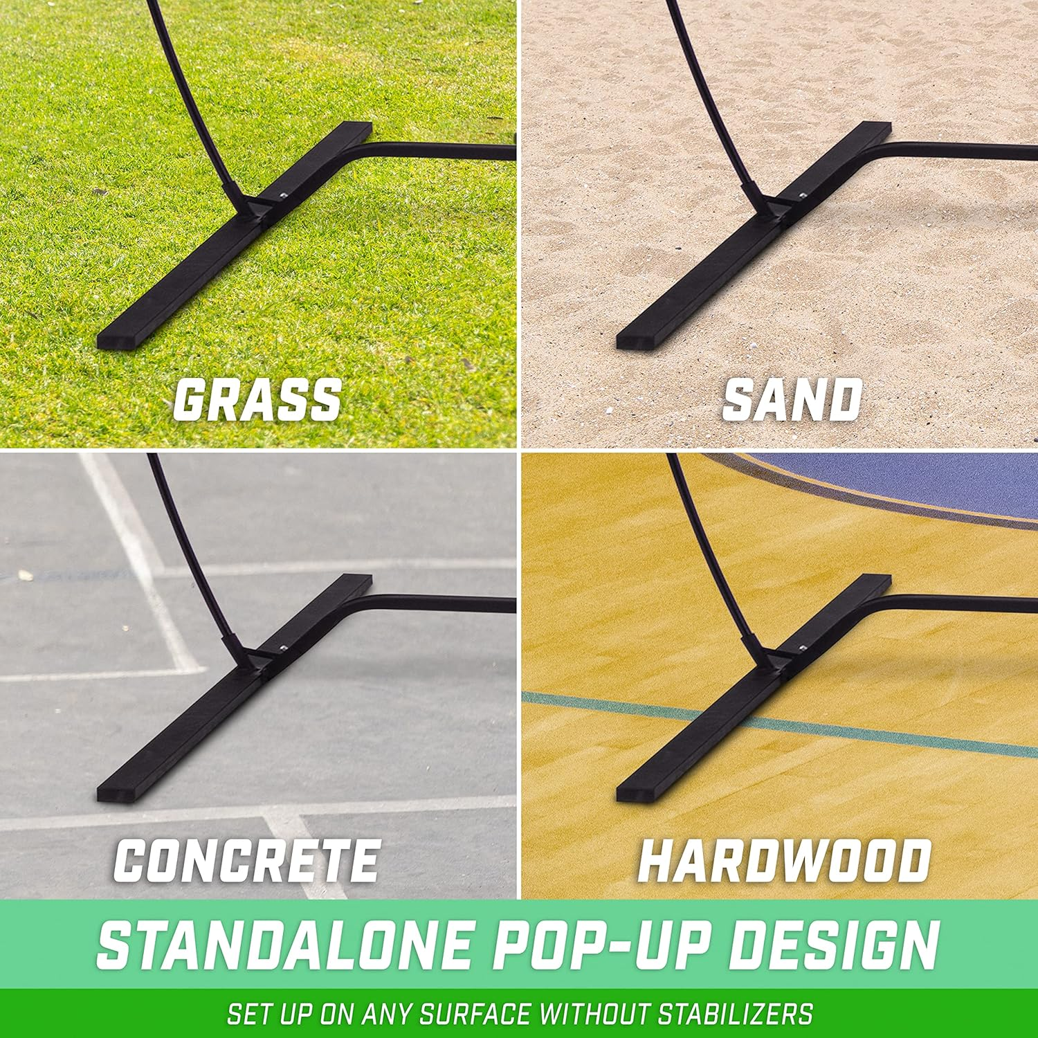 Gosports Freestanding Volleyball Training Net for Indoor or Outdoor Use - Instant Setup and Height Adjustable - 12 Ft or 20 Ft Sizes image number 6