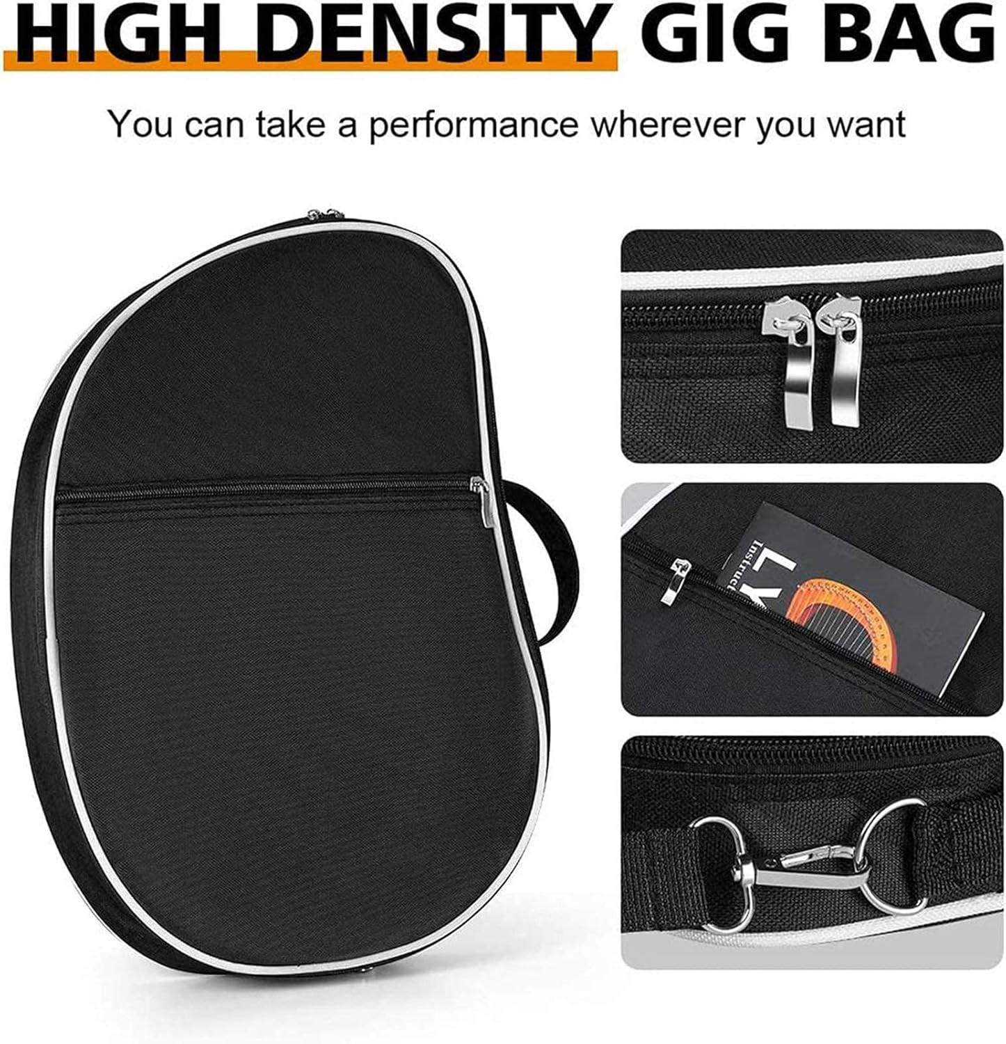 Lyre Harp, 16 Strings Mahogany Solid Wood Metal String Adult/Child Musical Instrument, with Tuning Wrench Pick, Black Gig Bag, and Music Tutorial for Beginner Instrument Lovers (Wood Color) image number 4