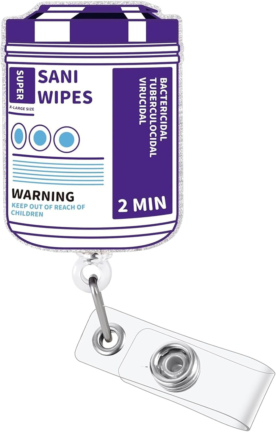 Sani Wipes Funny Badge Reel, Cute Nurse Doctor Work Badge Holder with Retractable Clip, Nursing Student RN CNA LPN MA Medical Worker ID Name Badge Buddy, Fun Healthcare Badge Accessories - First Of All, I'M A Delight image number 4