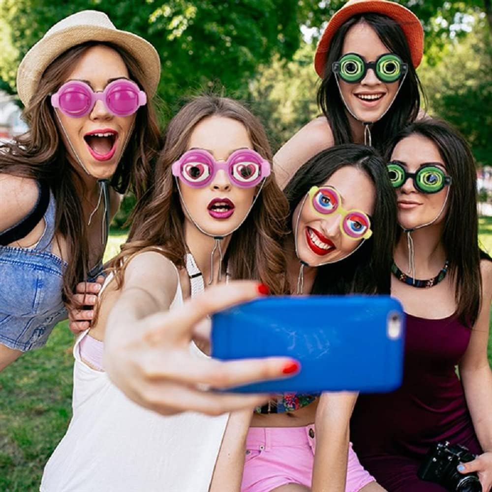 Zingtsing Funny Eye Glasses Crazy Eyes Eyewear Party Supply Puckish Party Glasses Novelty Eyeglasses Fancy Dress up Party Props Cosplay Props- 4PACKS image number 4