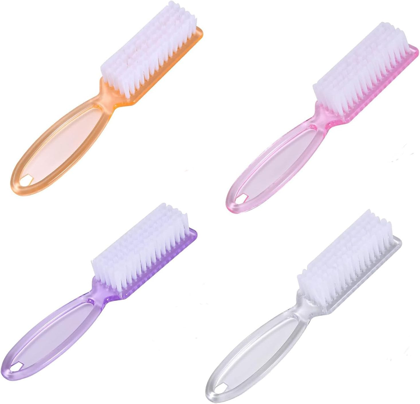 Yebeauty Nail Brush Fingernail Cleaner, 4 Pcs Hand Scrub Cleaning Brush Plastic Hand Finger Toes Scrubbing Brush, Pedicure Nail Scrubber - Clear image number 7