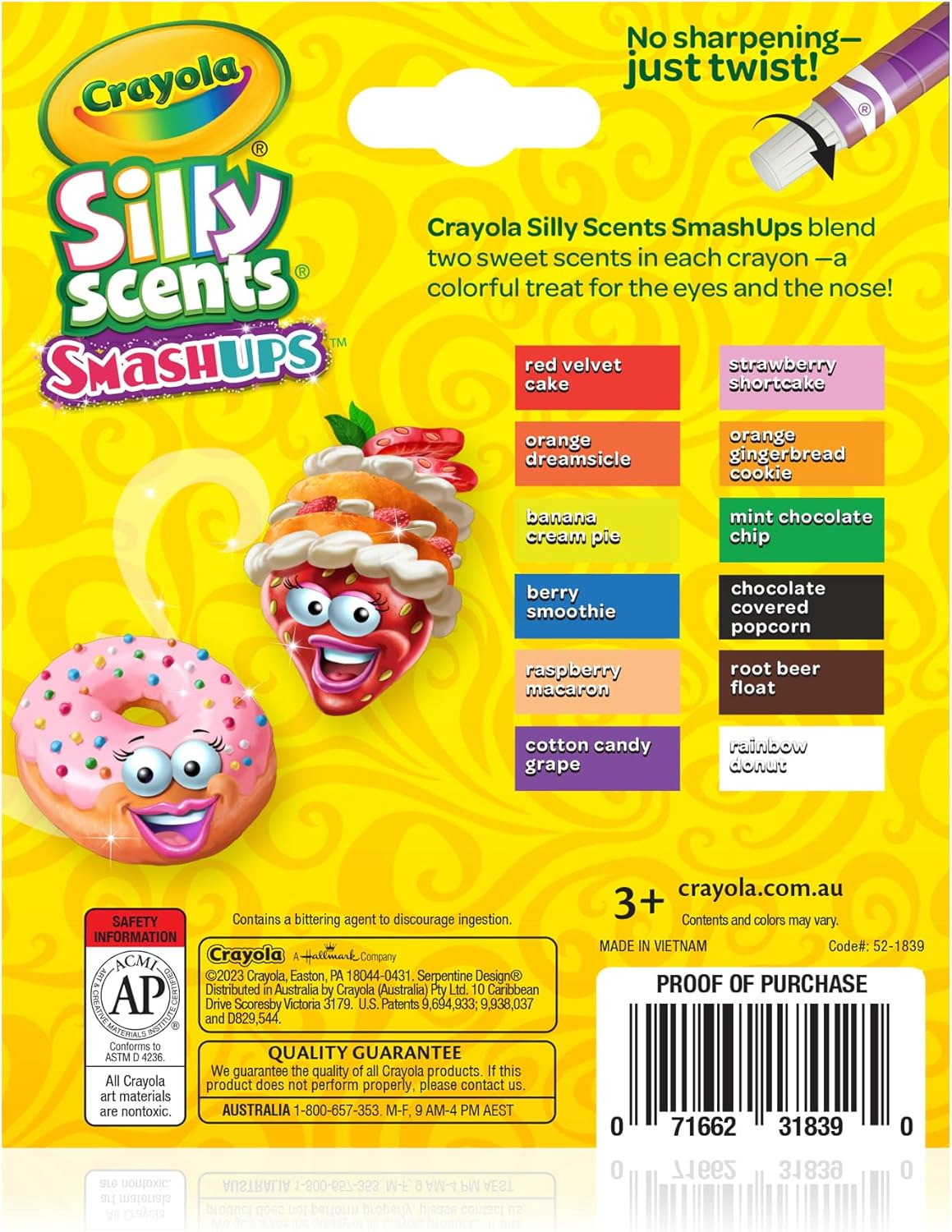 Crayola Silly Scents Smash Ups Mini Twistables Crayons (12-Pieces)