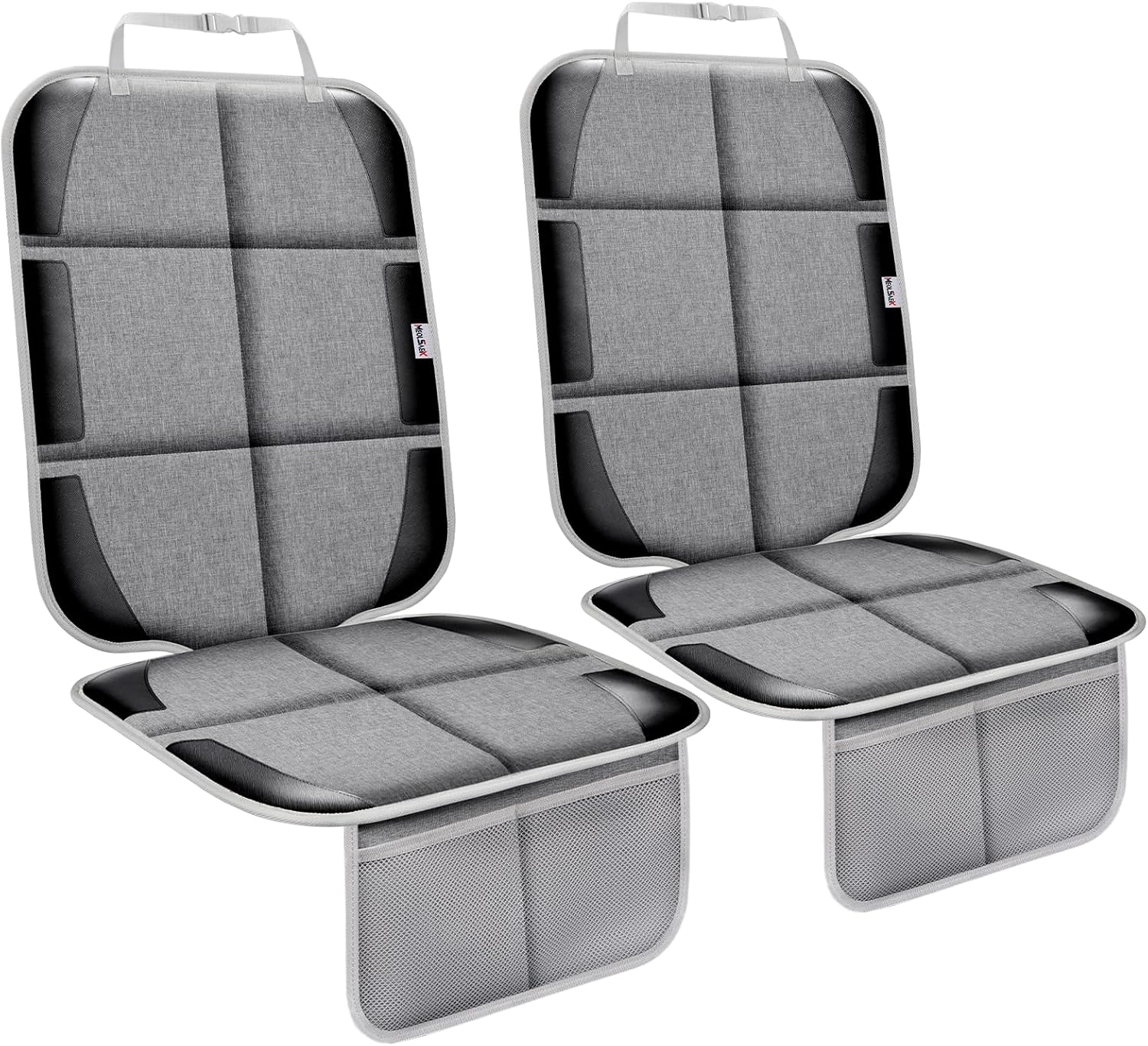 Meolsaek Car Seat Protector, Non-Slip Padded Backing Will Not Leave Imprint, Thickest Carseat Seat Protector for Child Car Seat 2 Pack for SUV, Sedan, Truck, Leather Car Seat (Black)