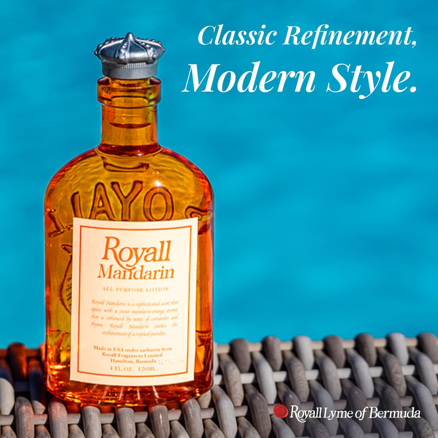 Royal Fragrances Mandarin All Purpose Aftershave Lotion for Men, Yellow, Orange, 120 Ml image number 4