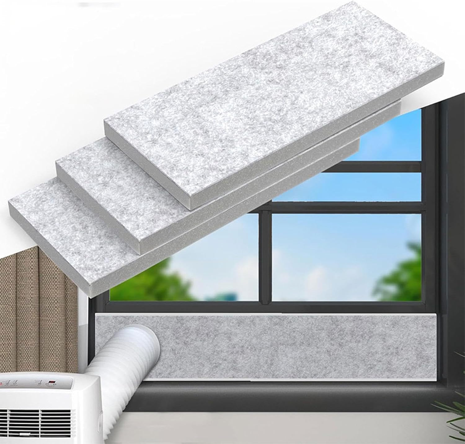 Pack of 3 Air Conditioner Insulation Panels Home Improvement Foam Blocks Thick Insulated Foam Panels for Window Sealing Kit image number 5