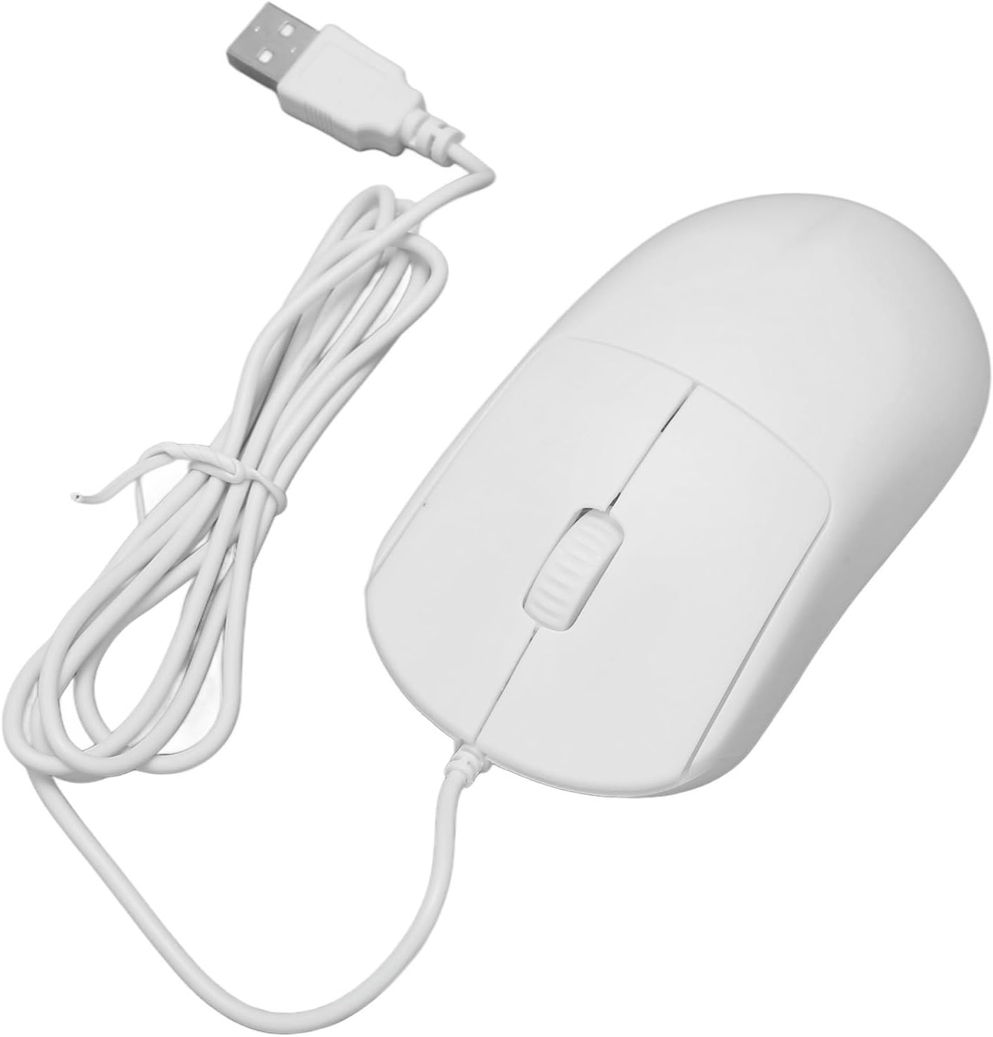 Computer Mouse Wired USB Port Plug and Play Optical Mouse Gaming 1200 DPI Office Desktop PC (White) image number 5