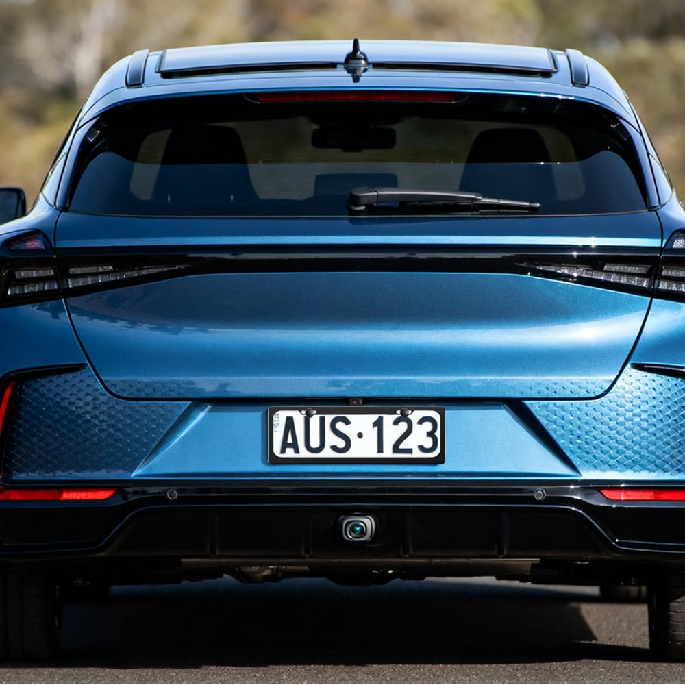 2 Pack Matte Aluminum Alloy Australian Standard 6 Figure Number License Plate Frames,Unbreakable Car License Plate Cover Protector with Screws & Screws Caps Fits Any AU 6 Figure Number Plates (Black) image number 5