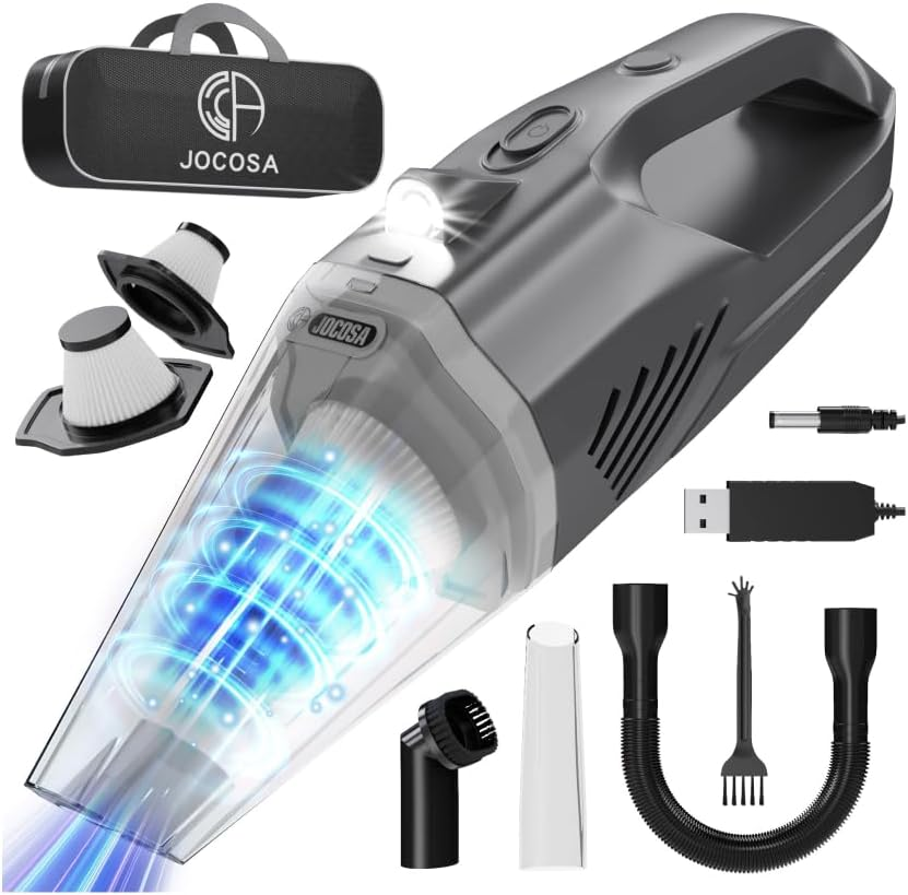 Handheld Vacuum Cleaner Portable Rechargeable with Washable HEPA Filter, Cordless Car Vacuum Cleaner Powerful for Home Carpet Stairs Pet Hair, Mini Hoover Car Hoovers Lightweight (Sliver) image number 5