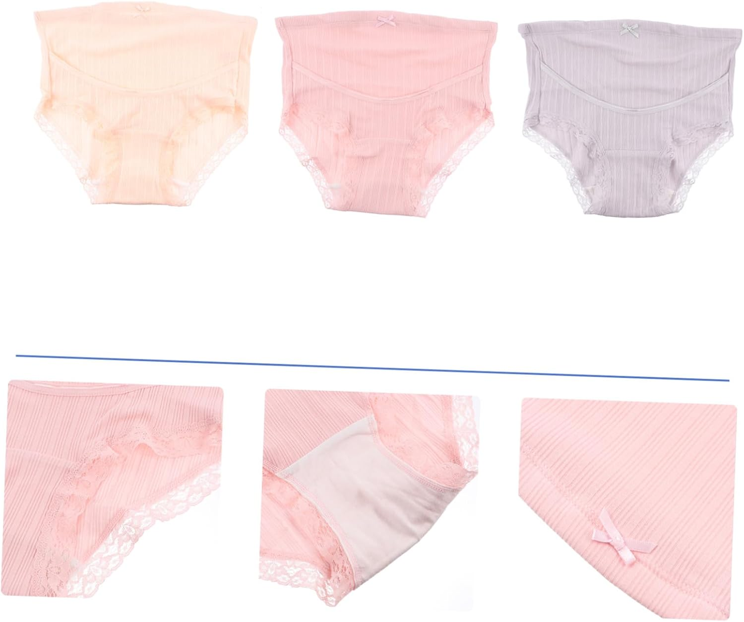 Gatuida 3Pcs Cotton Maternity High Waist Panties Pregnant Underwear Women Summer Comfortable Adjustable Splice image number 5