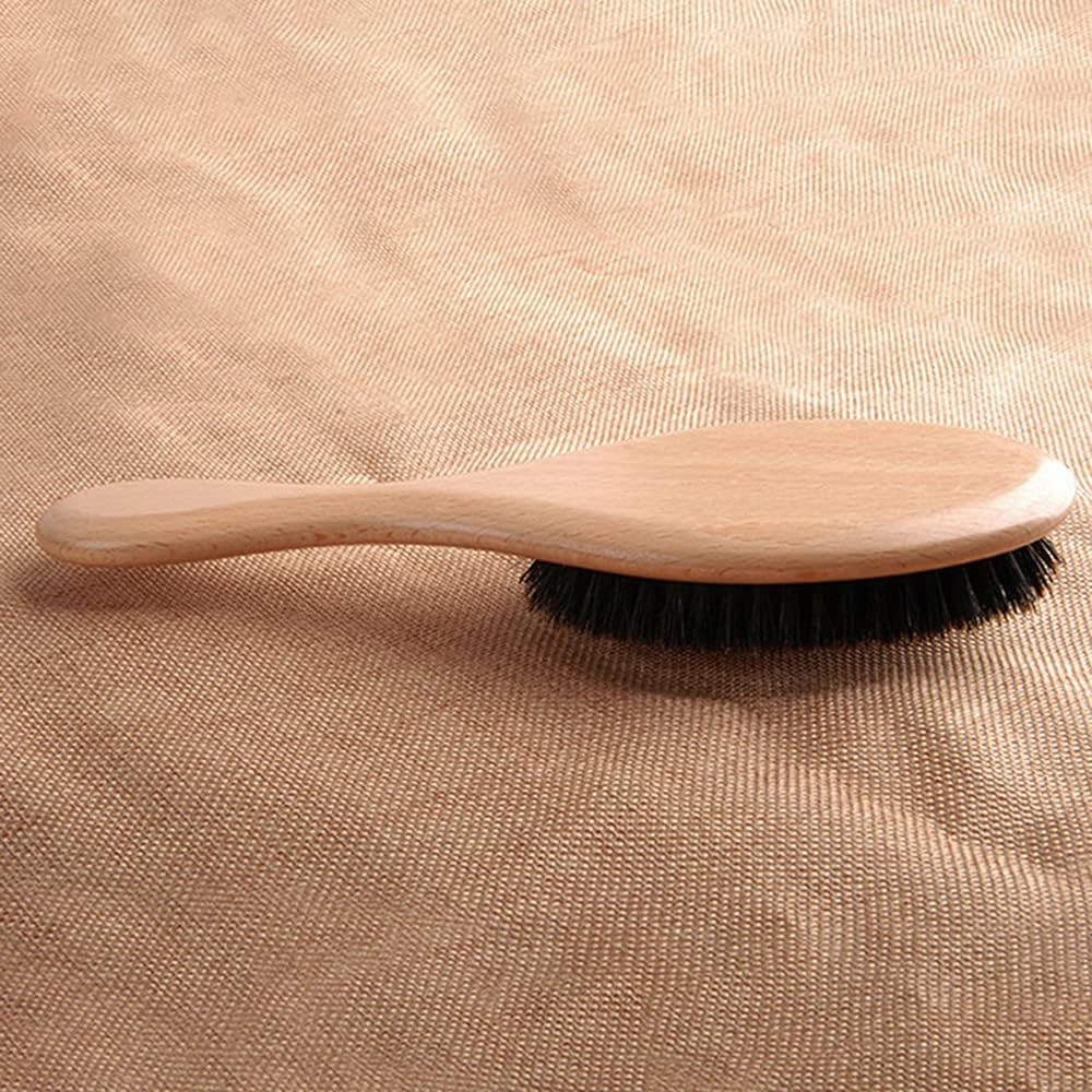 RAYWE Natural Boar Bristle Hair Brush Wooden Paddle Hairbrush Detangling Hairbrush image number 2