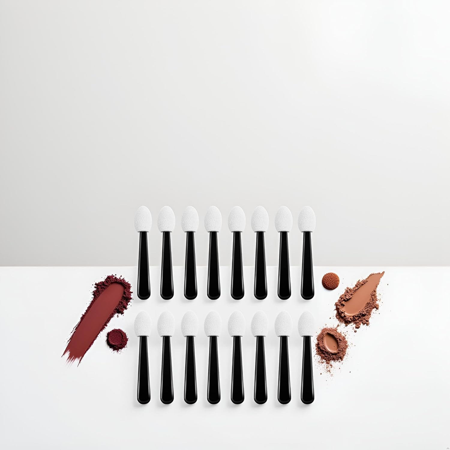 100Pcs Black White Small Eyeshadow Applicators Eye Shadow Sponge Applicator Sticks Eye Makeup Applicators Sponge Tip Make up Applicators Eyeshadow Brushes image number 1