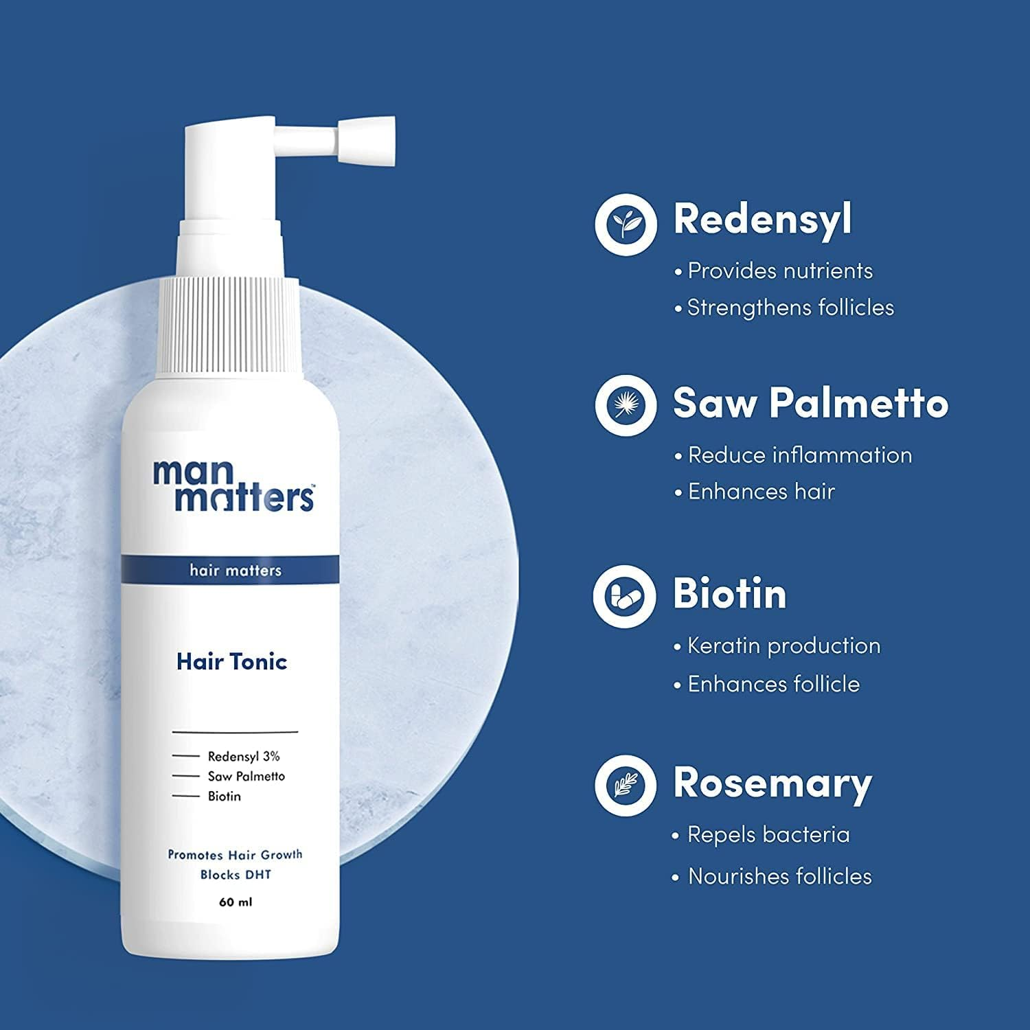 Green Velly Man Matterrs Hair Oil 100Ml and 3% Redensyl Hair Toni 60Ml for Men | Reduces Hair Fall, Promotes Hair Development | Dht Blocker | Paraben Free | Safe and Easy to Use image number 1