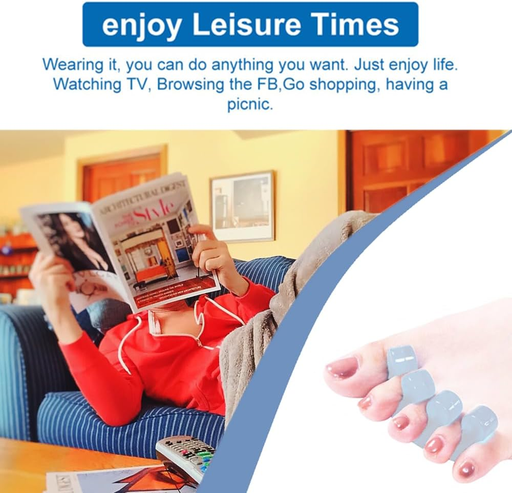Zaxsota Toe Separators for Bunion Relief & Nail Polish Application - Orthopedic Gel Toenail Dividers, Pedicure Toe Spacers for Toenail Separation & Polishing