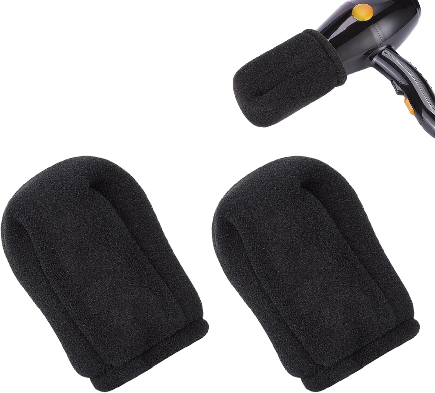 HDBHBH 2Pcs Hot Sock Diffuser for Hair Dryer, Compact Heat-Resistant & Reusable Foam Diffuser Cap, Black Foldable Sponge Universal Diffuser Attachment, Fits Most Hair Dryers image number 2