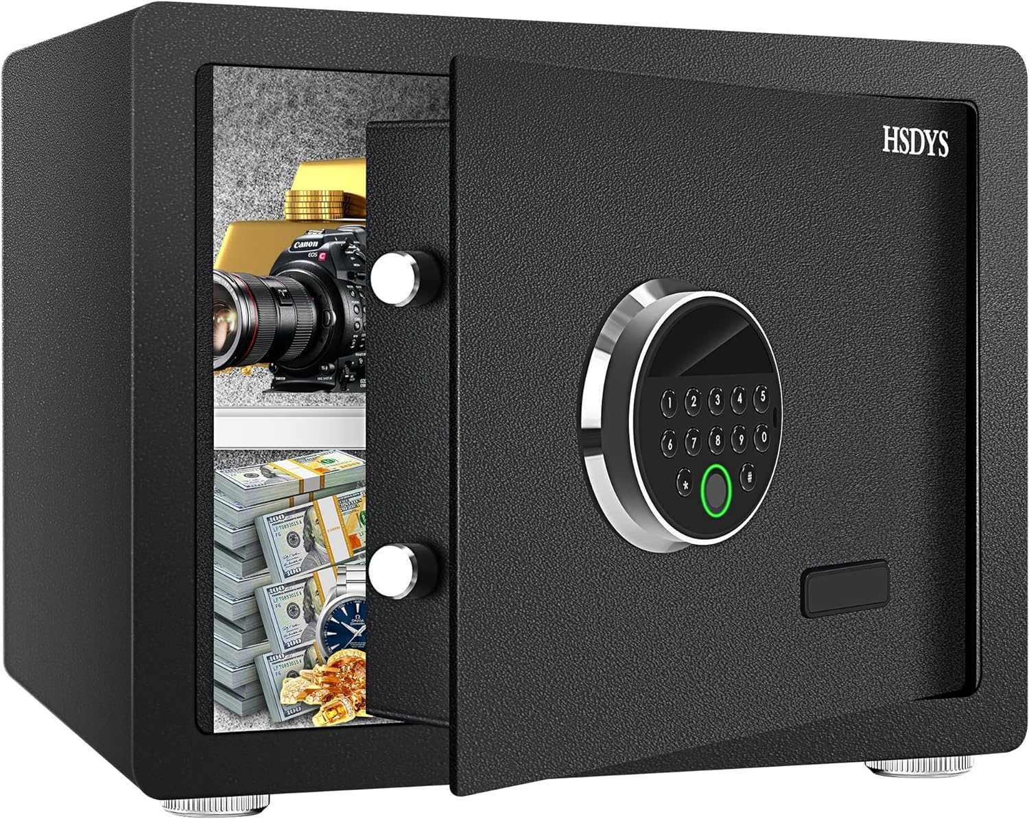 HSDYS Biometric Fingerprint Safe-1.2 Cubic Feet, Home Safe Box with Digital Keypad,Security Safe and Steel Lock Box for Home,Office and Hotel&hellip; image number 5