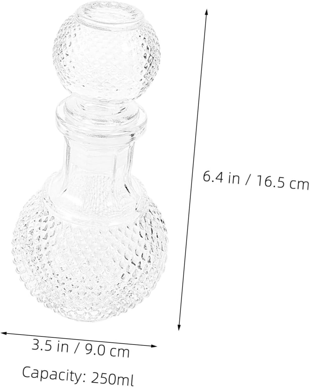 HOMOBABE 2Pcs 250Ml Glass Wine Bottles Thickened Whiskey Decanter Set Creative Globe Design for Home Bar Whiskey and Liquor Packaging image number 5