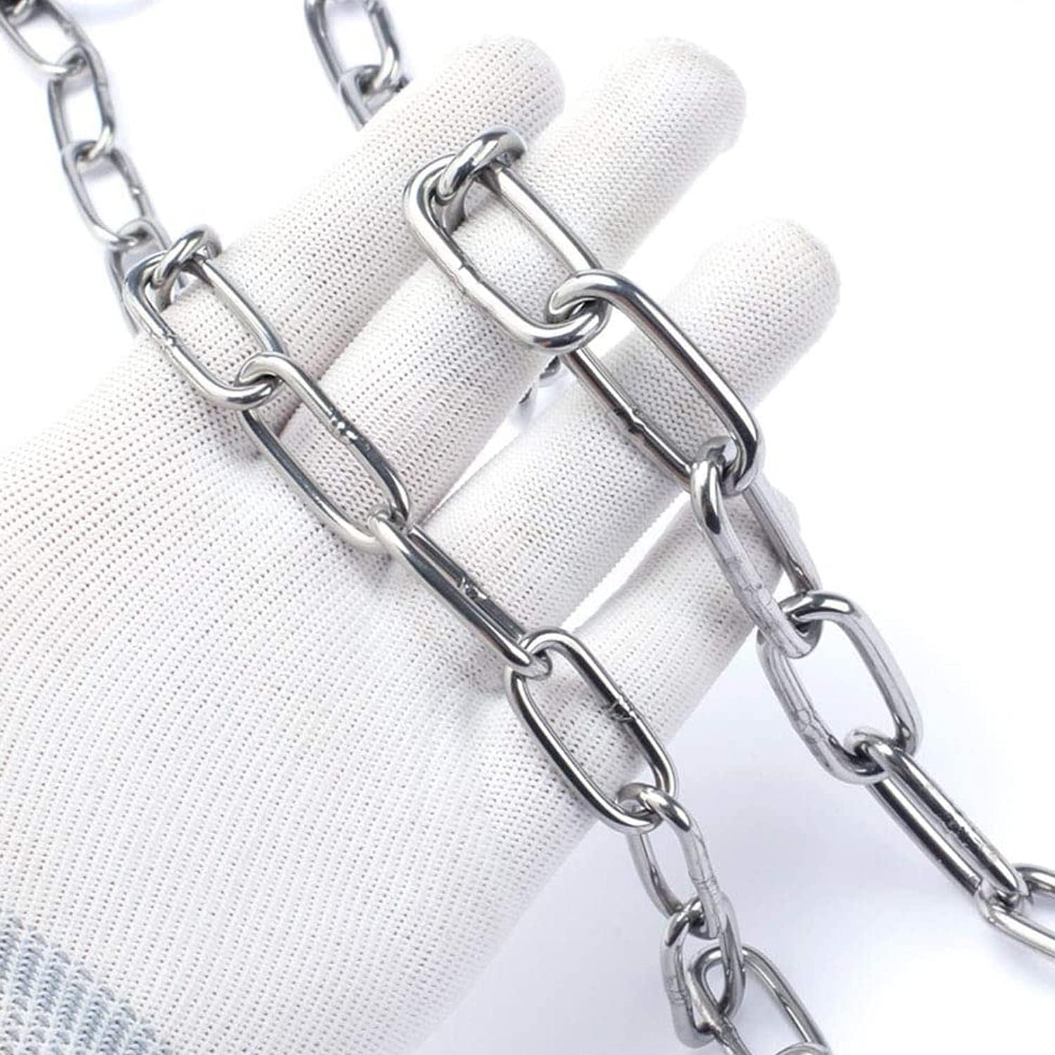 4 Meters Long 2Mm Thick Stainless Steel Chain Swing Chain Clothesline Chain Hanging Basket Chain Fence Chain Indoor Outdoor Hardware Accessories Maximum Work Load 35Kg(2Mm-4 Meters) image number 3