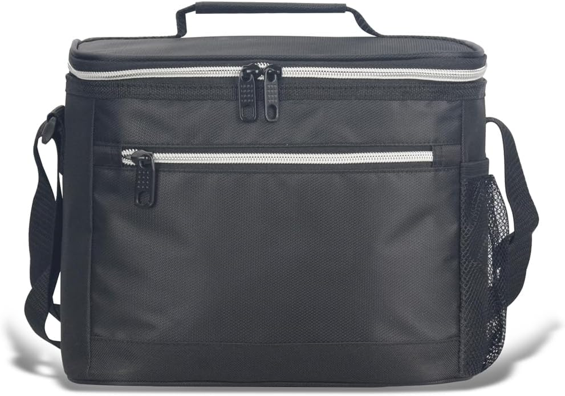 EAGLEMATE BPA Free Insulated Lunch Bag for Adults &ndash; Leakproof Thermal Lunch Box Tote with Shoulder Strap, Reusable Soft Cooler for Men Women Work School Picnic Office Travel (Black)