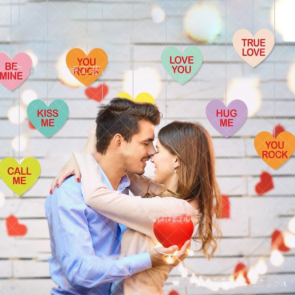 JIMCOM 8 Pcs Heart Hanging Swirl Decorations - Streamers Heart Hanging Swirls for Valentine'S Day Birthday Wedding Party Bridal Shower Anniversary Heart Swirl Decorations image number 3