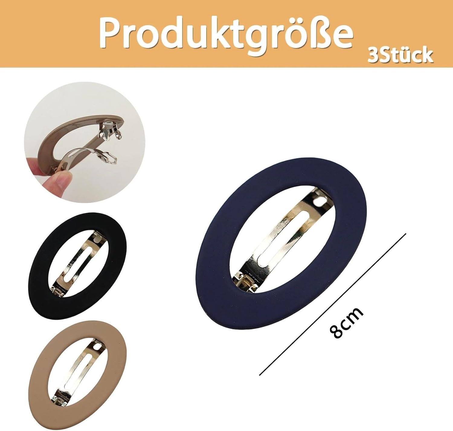 Large Hair Clips for Women Simple Matte Hair Clips Vintage Solid Color Fashion Hair Accessories for Thick Thin Hair Pack of 3 image number 2