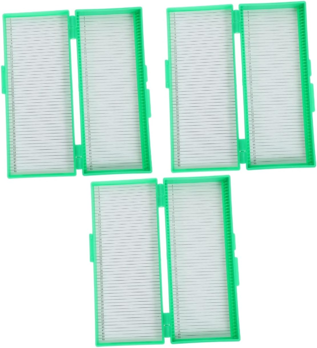 Baluue 2Pcs Box Microscope Slide Holder Box Glass Slide Storage Container Material for Lab