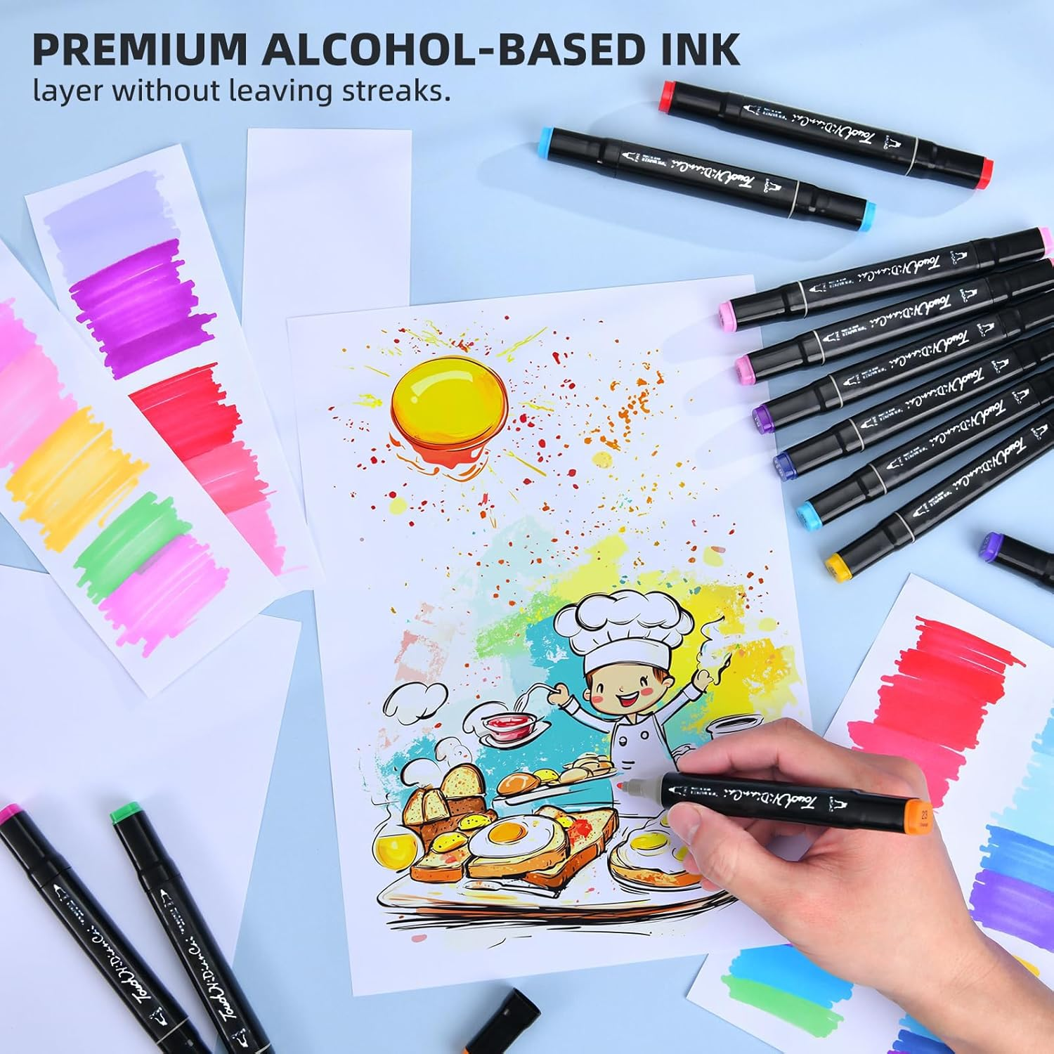 XIULIUU 168 Colors Alcohol Markers Set, Art Markers for Kids Adults Artists Coloring Painting Sketching, Alcohol Dual Tip Drawing Marker Set Perfect for Boys Girls Students Gift (168)