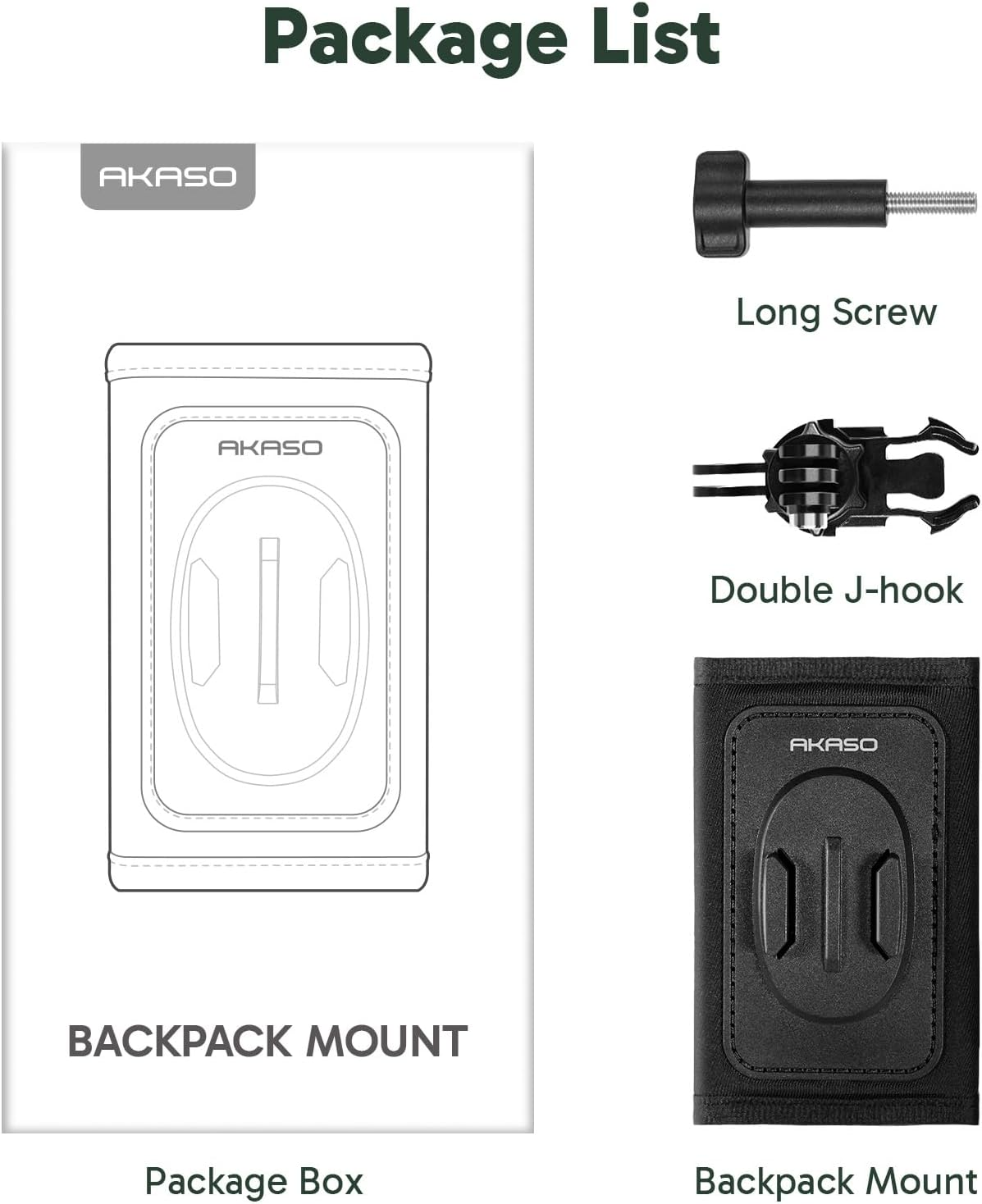 AKASO Backpack Mount Shoulder Strap Clip Holder Compatible with Gopro Hero 13 12 11 10 9 8 Insta360 X5 X4 X3 GO3 Ace Pro DJI Osmo Action Pocket 3 Bike Motorcycle Accessory image number 1