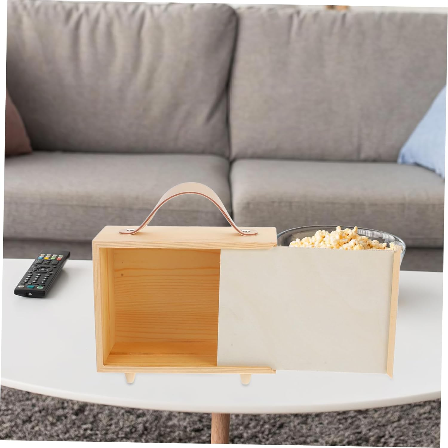 Wooden Keepsake Box with Handle Unfinished Rustic Jewelry Organizer for Weddings Parties and DIY Painting Durable Solid Storage for Dolls and Collectibles image number 5