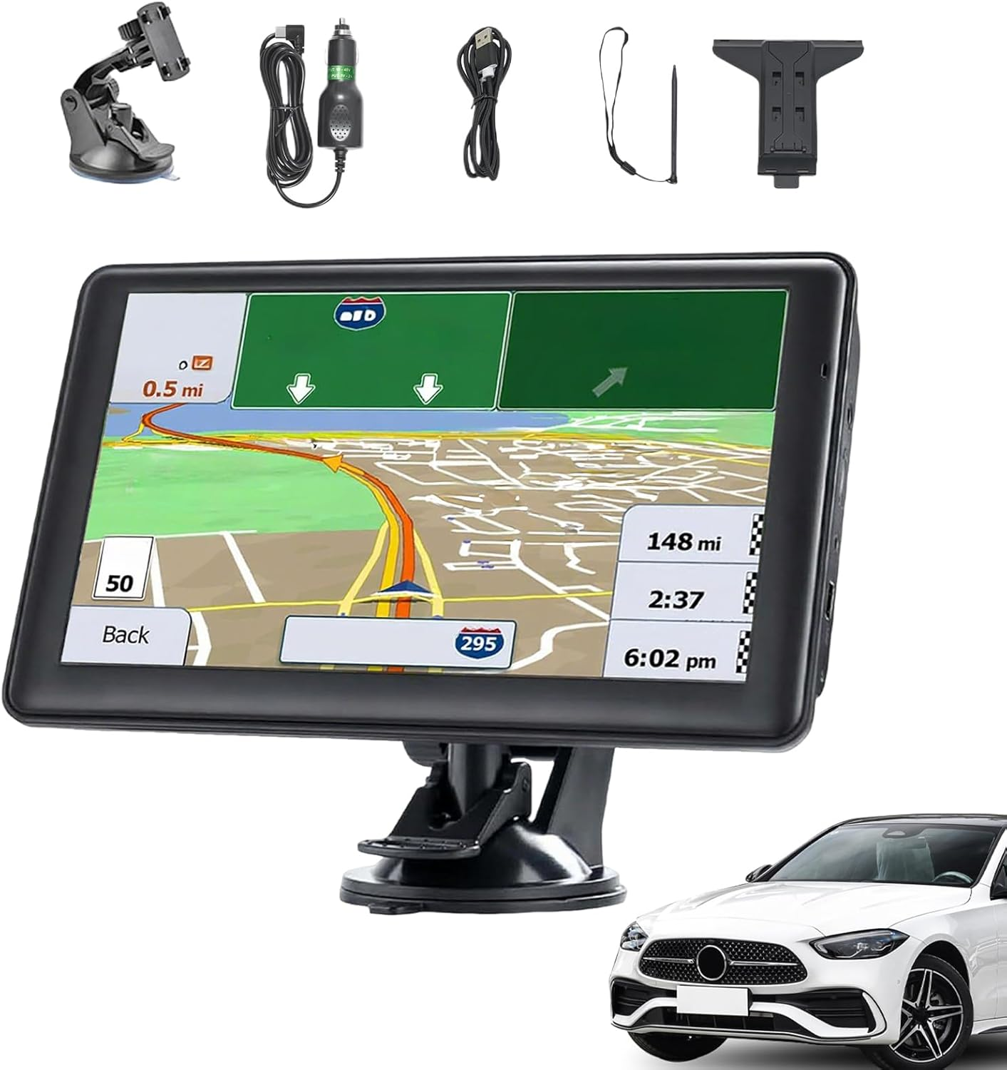 Car GPS Navigation | 18 Cm Screen with Vehicle Equipment | Touchscreen Maps Display for Long Vehicle Travel