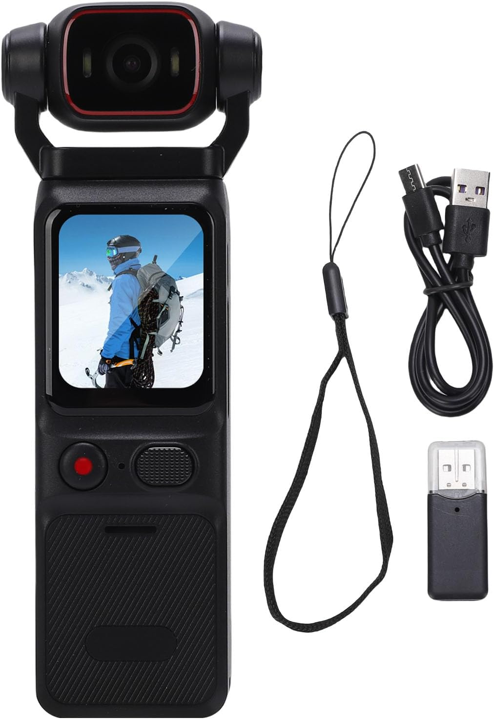 MENDUNER 4K Handheld Camera with 1.69" Touchscreen, 140&deg; Wide Angle 6 Axis Stabilization, 3000Mah Battery Vlogging Camera, Wifi App Control Support 48MP Photo Slow Motion image number 1