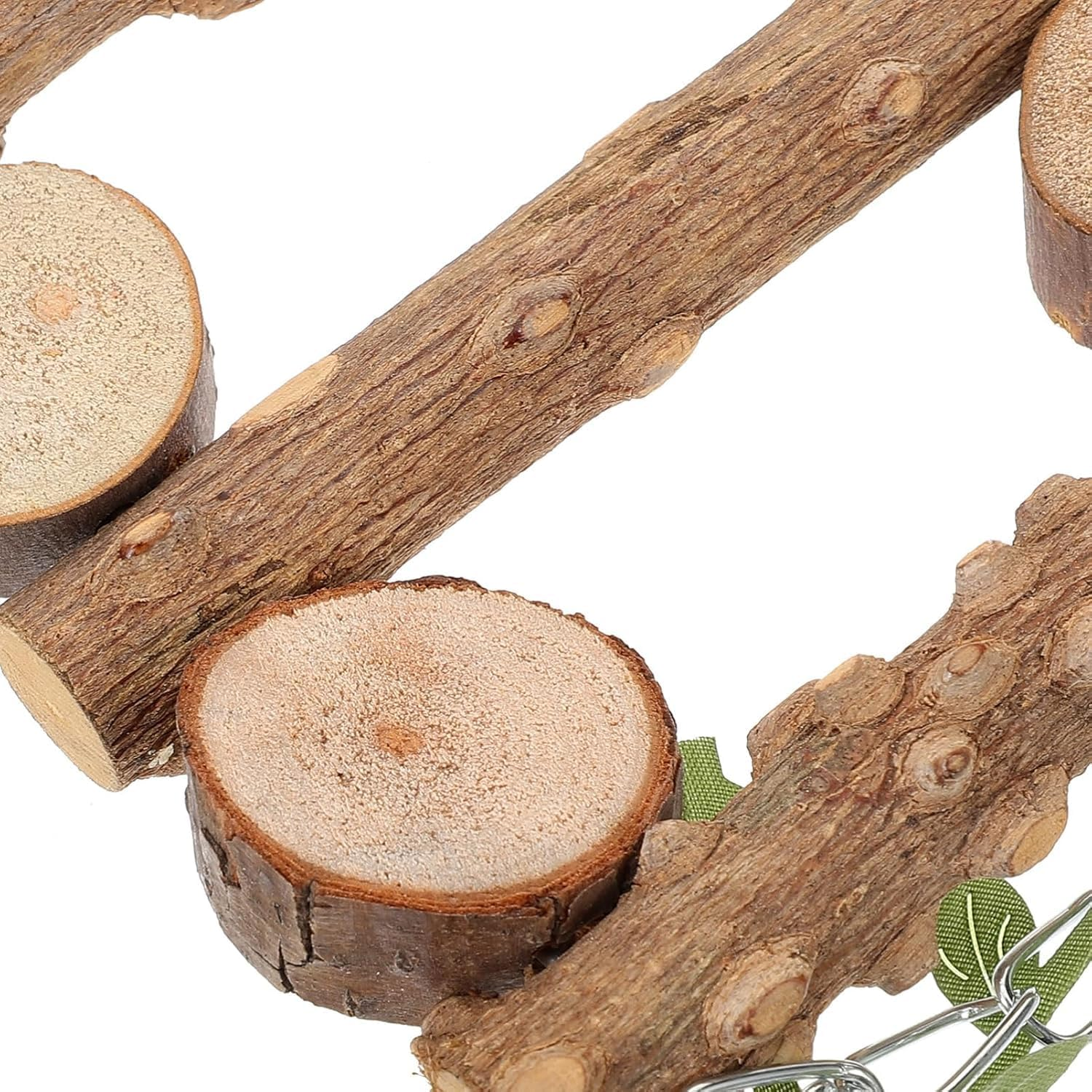 Limcryspp Natural Wooden Parrot Swing, a Suspended Gnawing Toy with a Safety Rope for the Phoenix/Budgerigoo Standing Cage image number 4