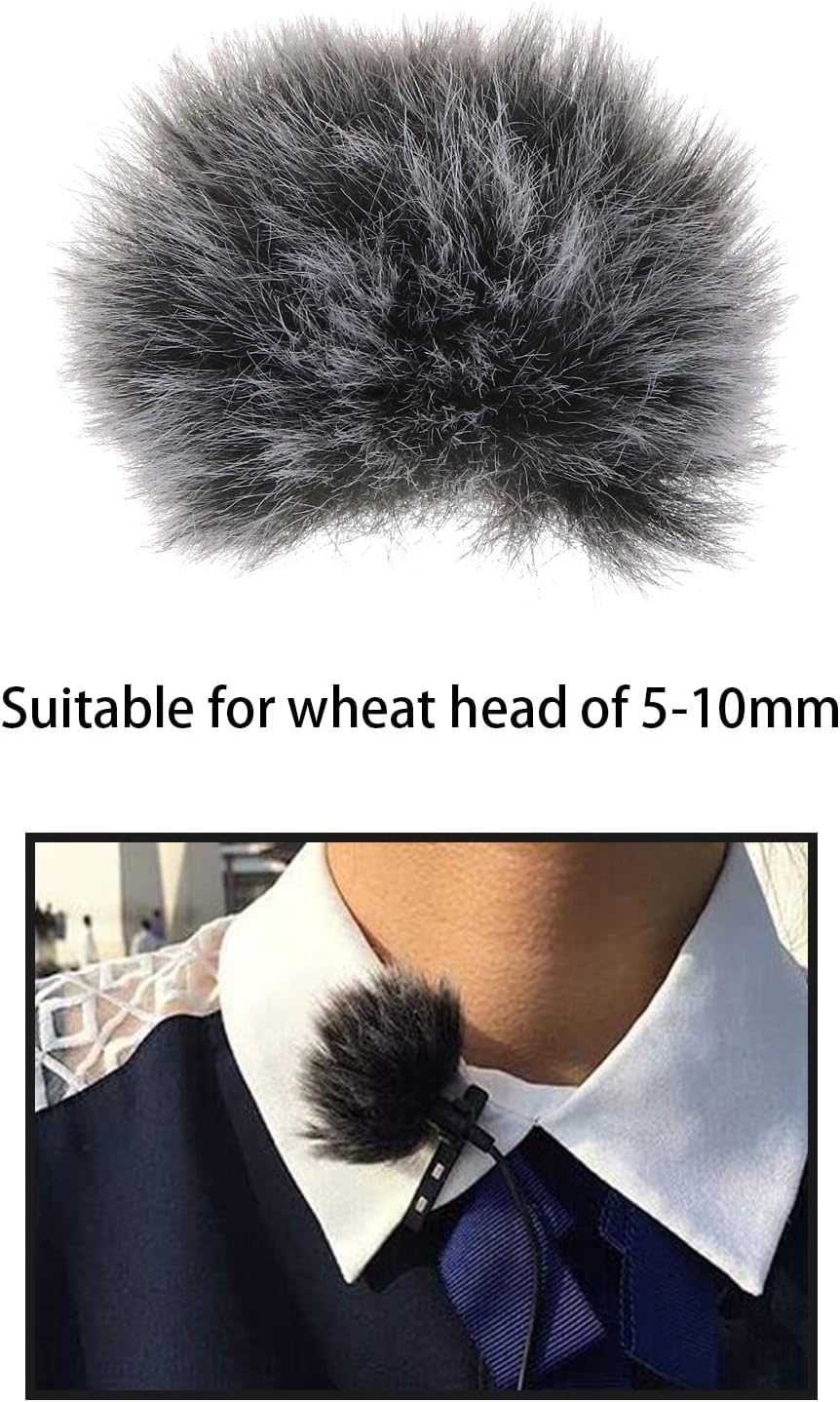 SING F LTD 2PCS Lapel Microphone Windshield Muff Lavalier Muff Pin-On Furry Microphone Windproof Muff for 5-10Mm Diameter Microphone Outdoor Indoor Environments image number 1