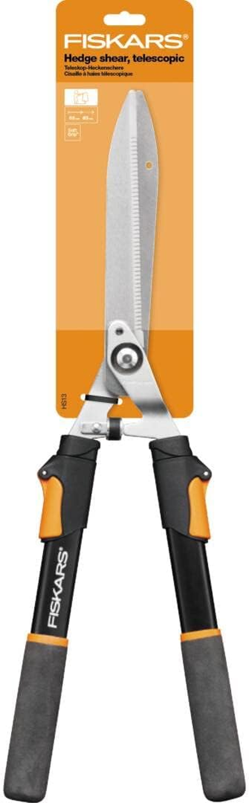 Fiskars Telescopic Hedge Trimmer, Softgrip-Handles, Blades of Steel, Length: 63-83 Cm, Black/Orange, HS13, 1027527 image number 3