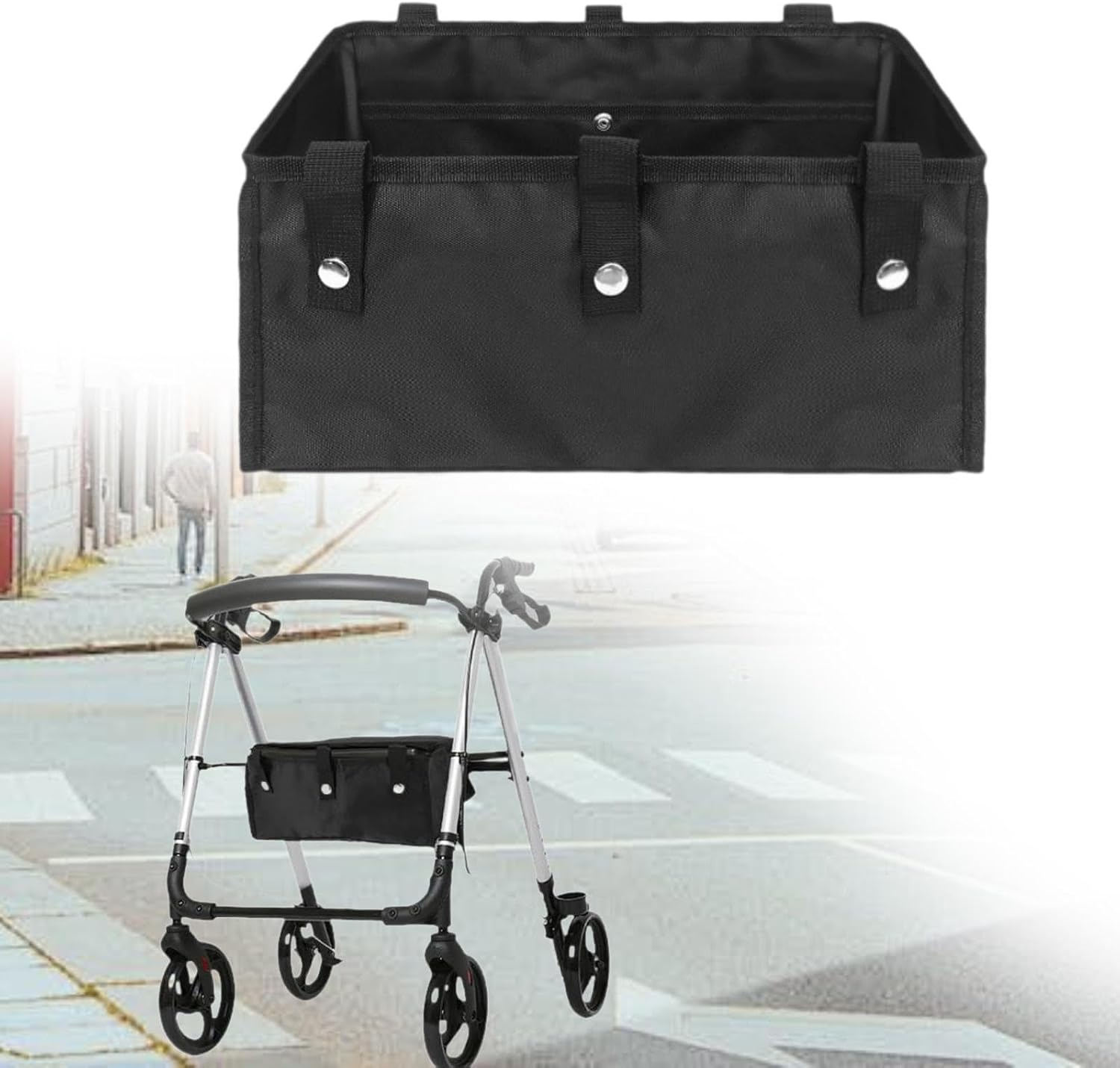 Under Seat Rollator Bag Walker Underseat Replacement Basket for Four Wheel Rollator image number 3