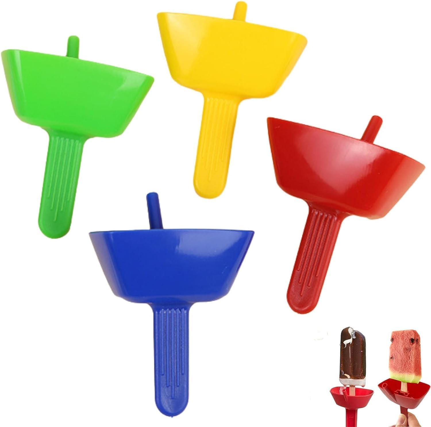 4Pcs No Drip Drop Ice Pop Holders, Reusable Mess Ice Cream Holder Drip Free Popsicle Holder Popsicle Holders with Straw Mess Free Frozen Popsicle Holder Ice Popsicle Holders for Summer Party image number 1