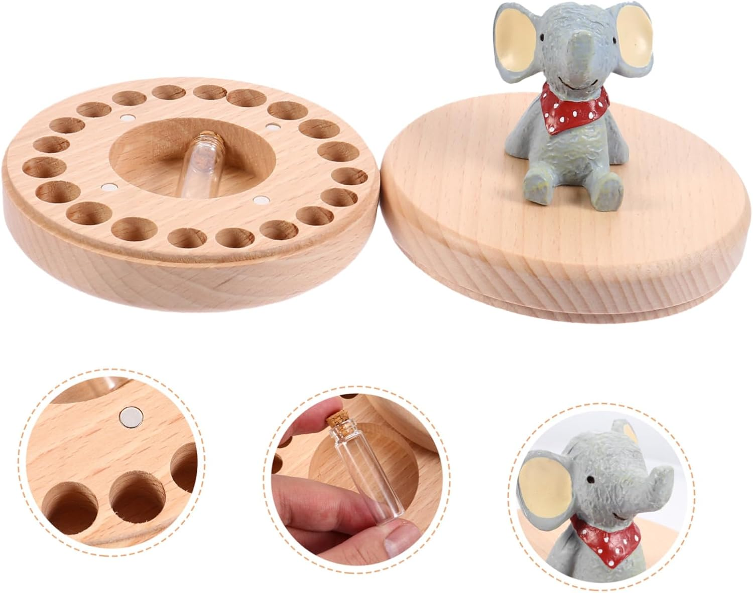 Kisangel 1 Set Teeth Organizer Keepsake Box Deciduous Tooth Holder for with Photo Frame Present for Birthdays Christmas and Year Celebrations