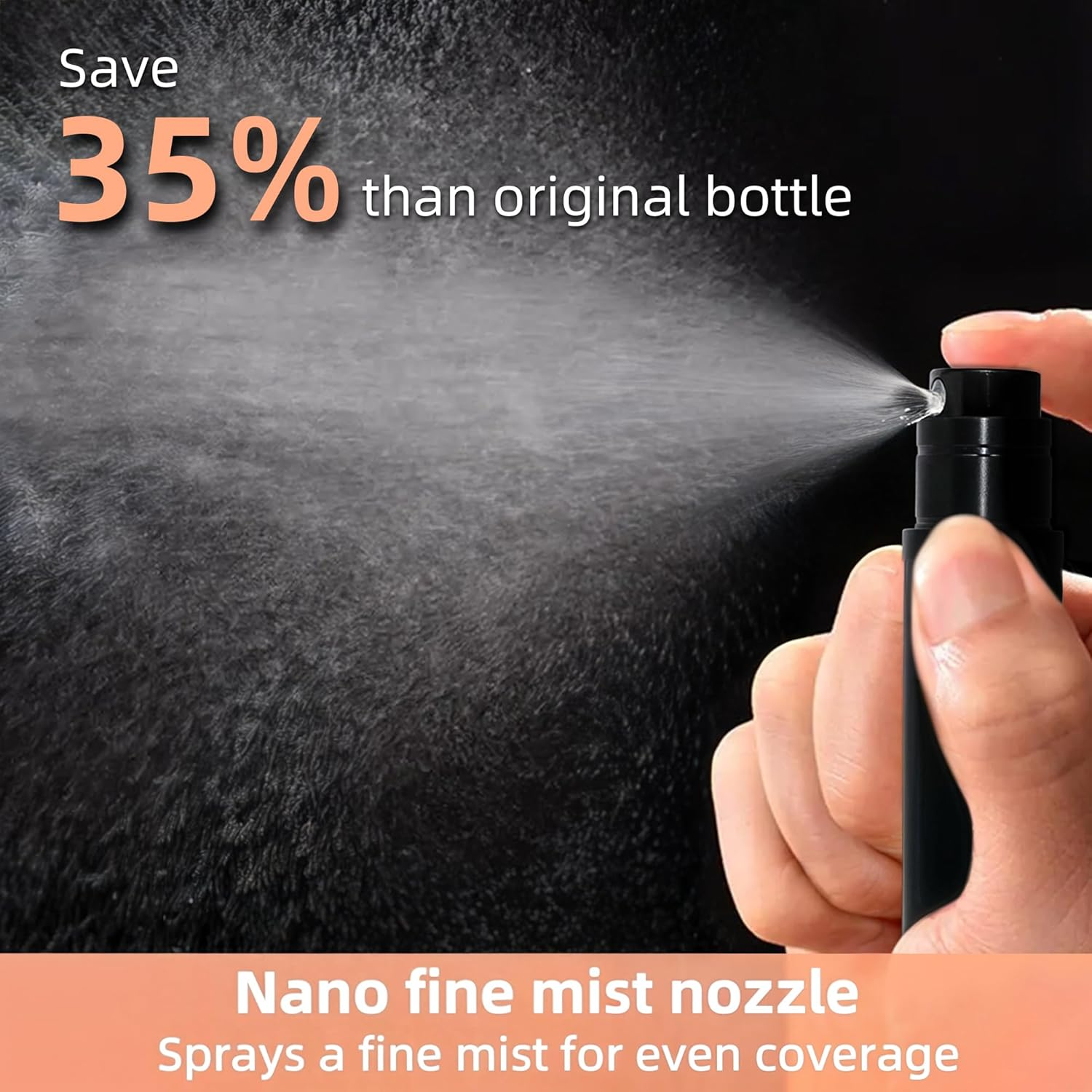 Muilsae AA01BK Perfume Atomiser 0.34 Oz Refillable Perfume Bottle Portable and Bag Cologne Dispenser Bottom Fill for Travel and Holidays (Black 10 Ml)