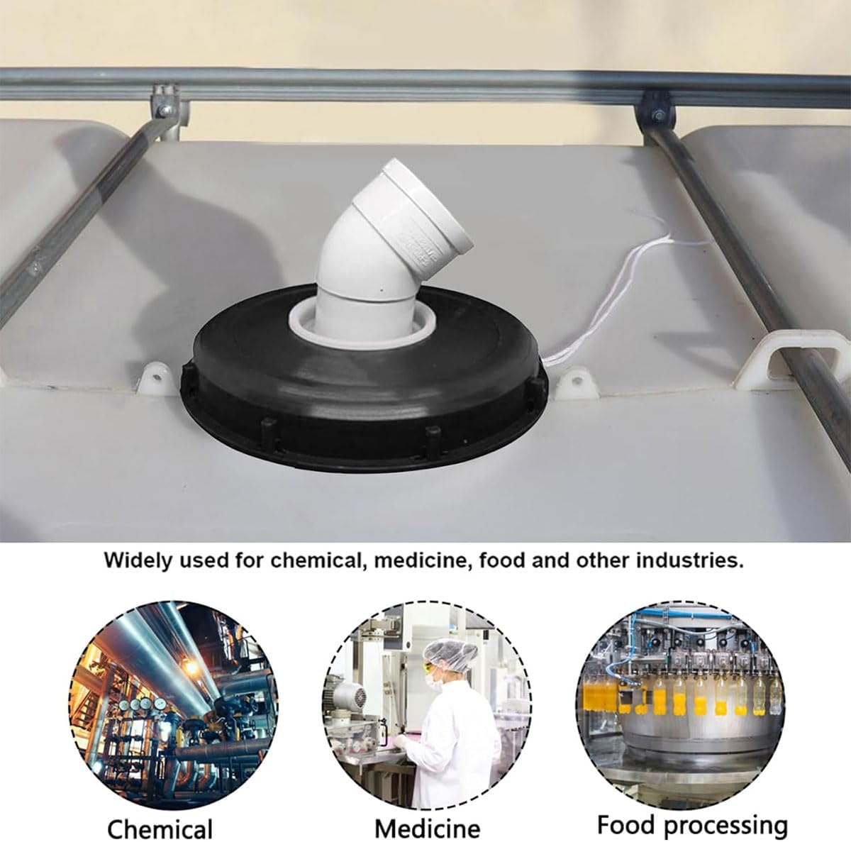 AIMALL IBC Tank Barrel Filter Cap 2.9 Inch DN75 Cover with Nylon Mesh for 163Mm DN110 DN150 Plastic Drums PE PVC Compatible Dustproof Liquid Impurity Filtration image number 4