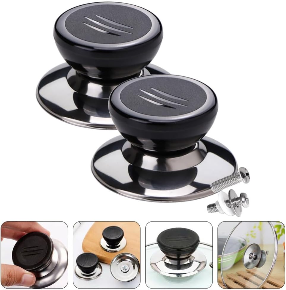 Bestonzon 2Pcs Pot Lid Knobs Universal Pot Lid Cover Knob Replacement Kitchen Cookware Knob Handle image number 5