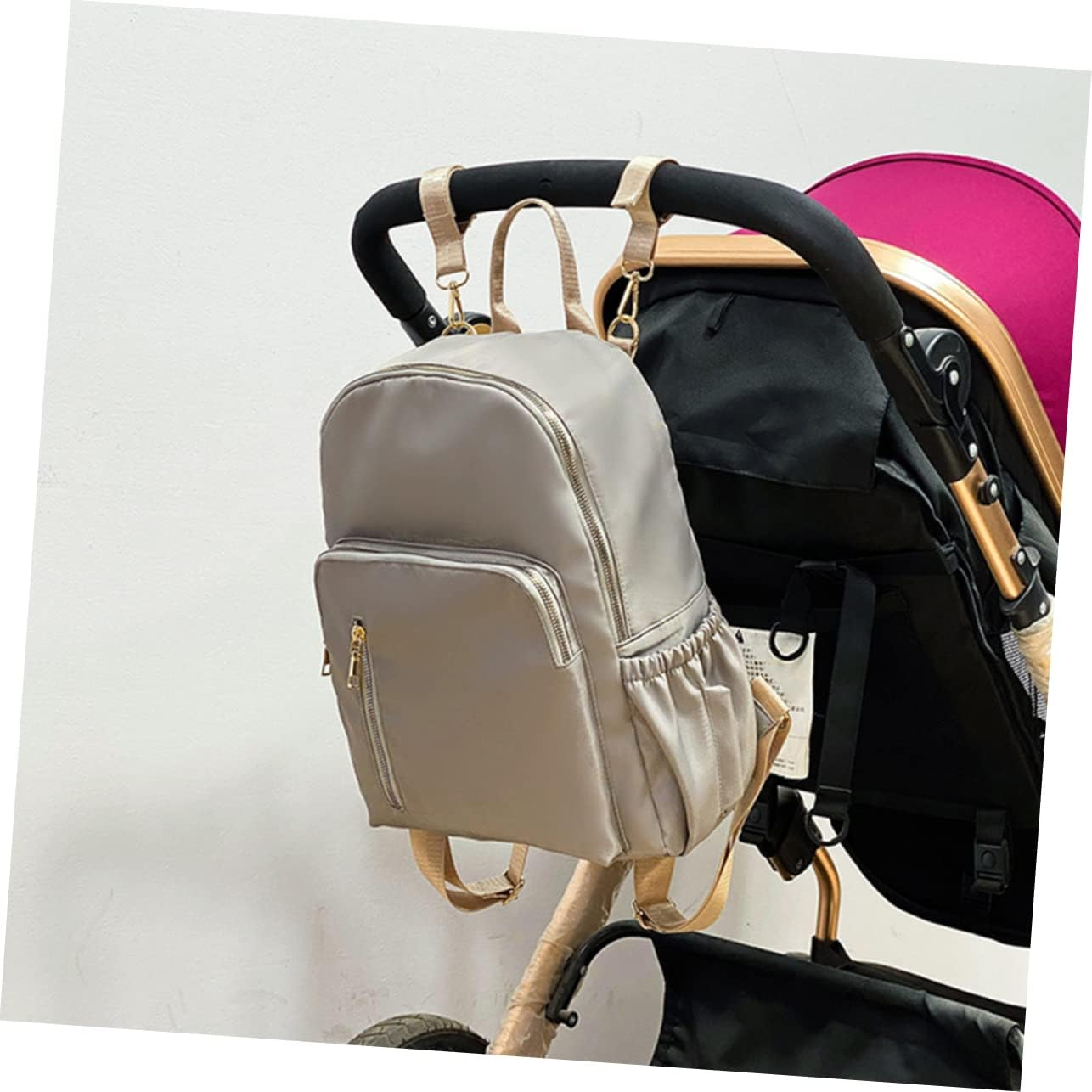 Ibasenice Travel Bags for Mum Stroller Bag Nappy Pouch Pushchair Mom Backpack Stroller Handlebar Organizer image number 2