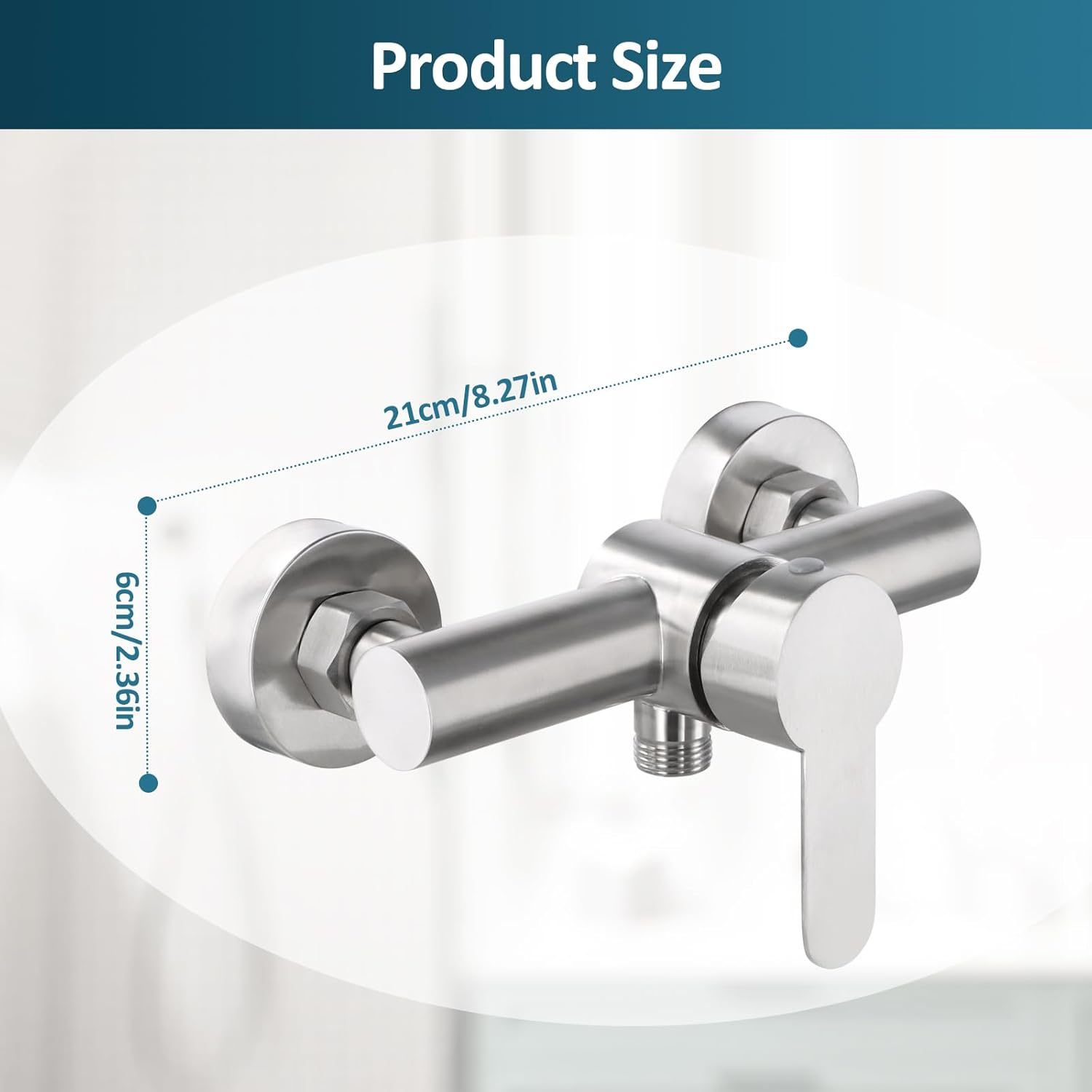 Shower Faucet, Wall Mounted Shower Mixer Valve, Bath Tap, Wall Mounted Mixer Tap 304 Stainless Steel, Single Lever Shower Mixer with Mounting Accessories for Hot and Cold Water image number 1