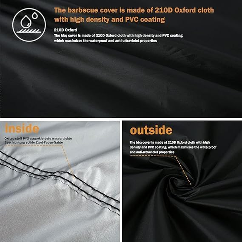 75X70Cm BBQ Grill Cover round Waterproof Dust-Proof UV Resistant Gas Grill Cover Outdoor Gas Charcoal Barbecue Gill Protector Cover for Weber Charcoal Kettle and Other Kettle Style Barbecue Grill