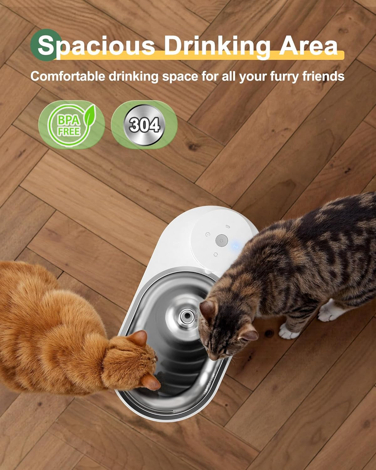 Gimars 4L Ultra-Quiet Bpa-Free & Stainless Steel Cat Fountain Wireless with Motion Sensor, 5000 Mah Battery, Drinking Fountain for Cats, Wireless without Power Cable, Water Fountain for Cats and Dogs image number 5